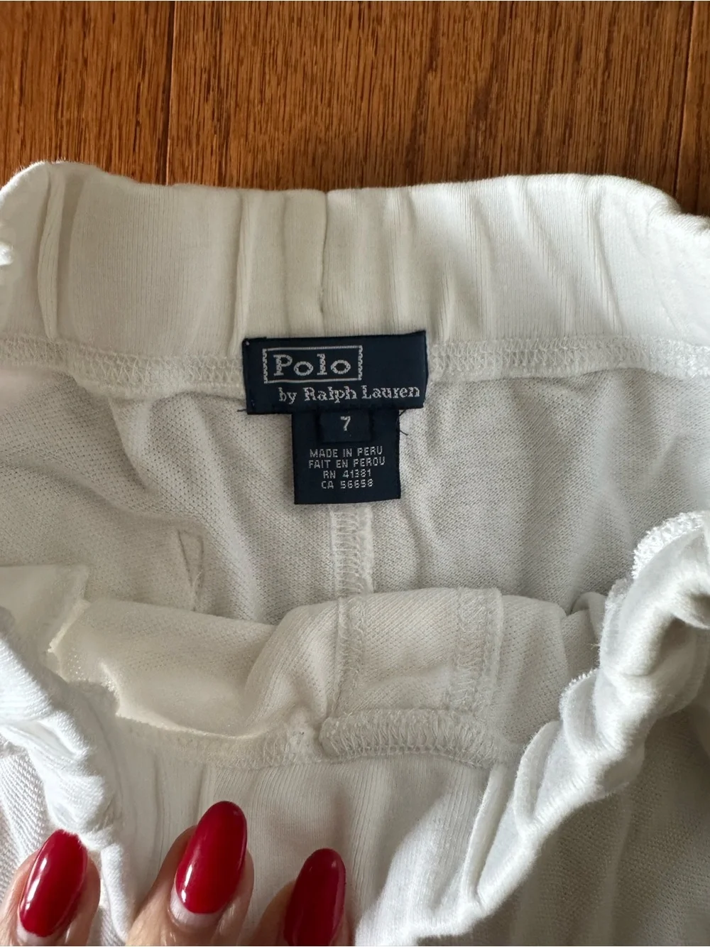 Polo Ralph Lauren white shorts with green side stripes pony logo Boy’s size 7